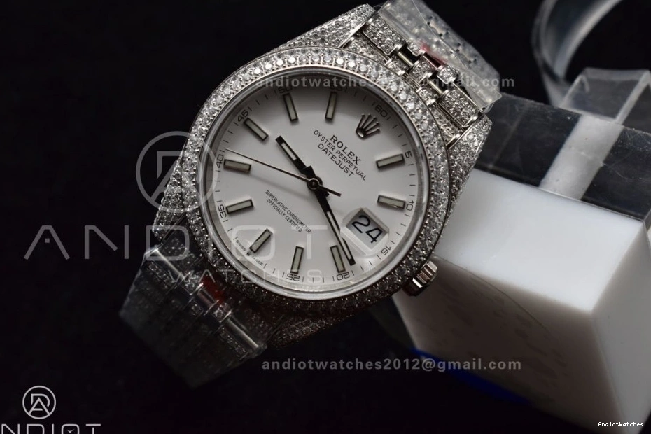 Upgraded Markers Stick White 906 Best Diamond DateJust JDF 41mm Version 0414